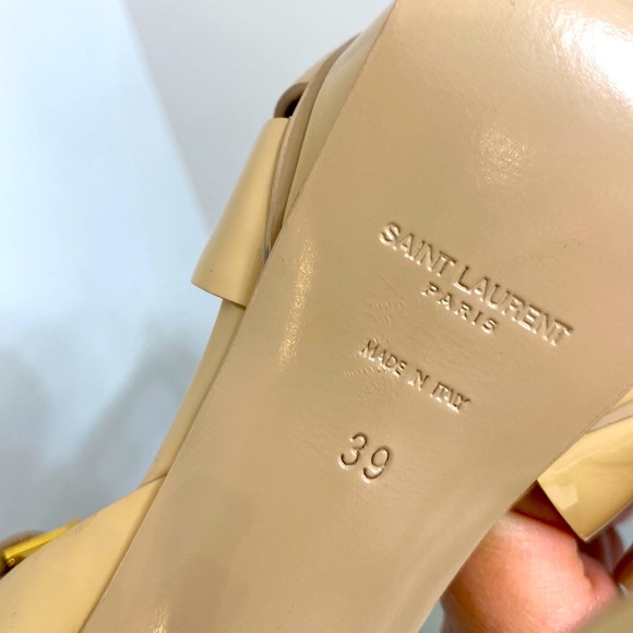 YSL Tribute Sandal Patent Leather Nude Color - Picture 5 of 7